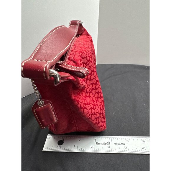Coach Soho Signature Red Mini Tote Bag With Zipper & Detachable Tag - Picture 3 of 10